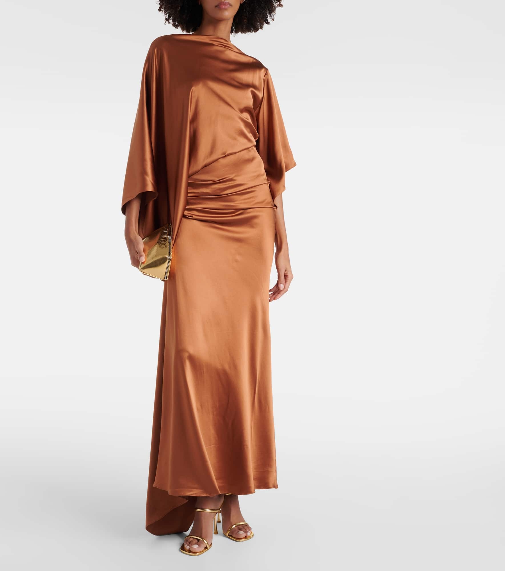 Cusco draped silk satin maxi dress - 2