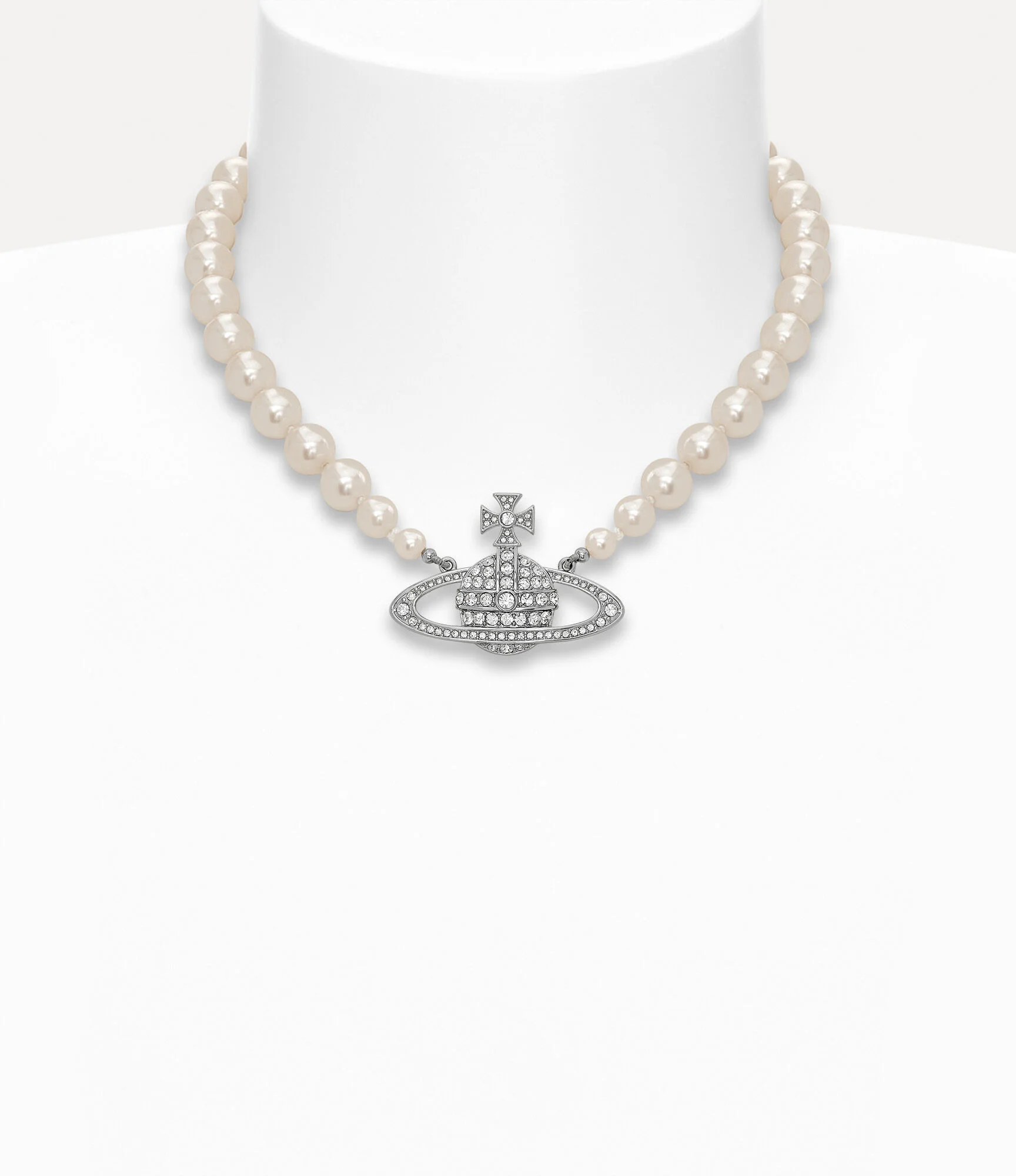 ONE ROW BAS RELIEF PEARL NECKLACE - 1