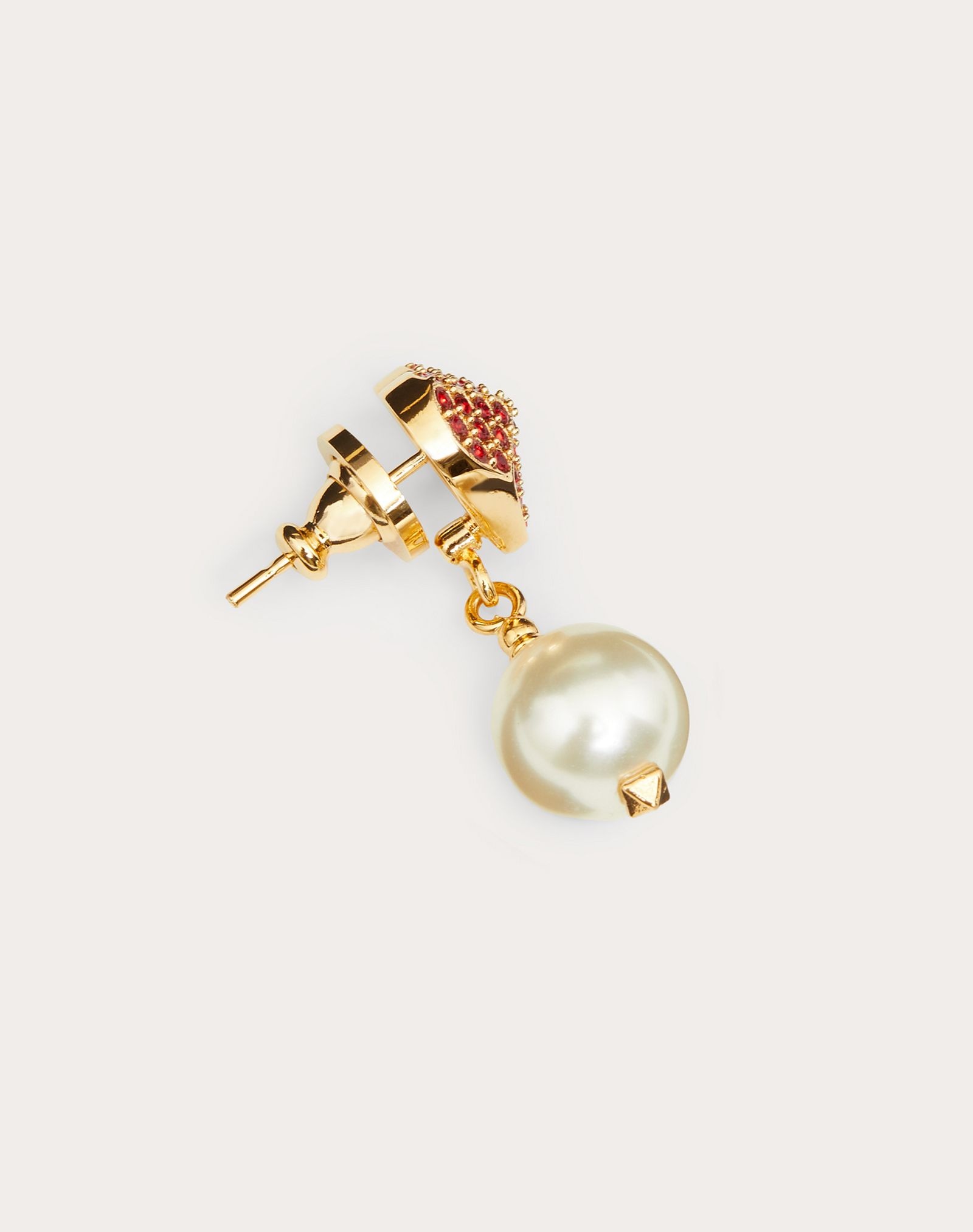 Valentino VLoveTN metal, pearl and crystal heart earrings - 3