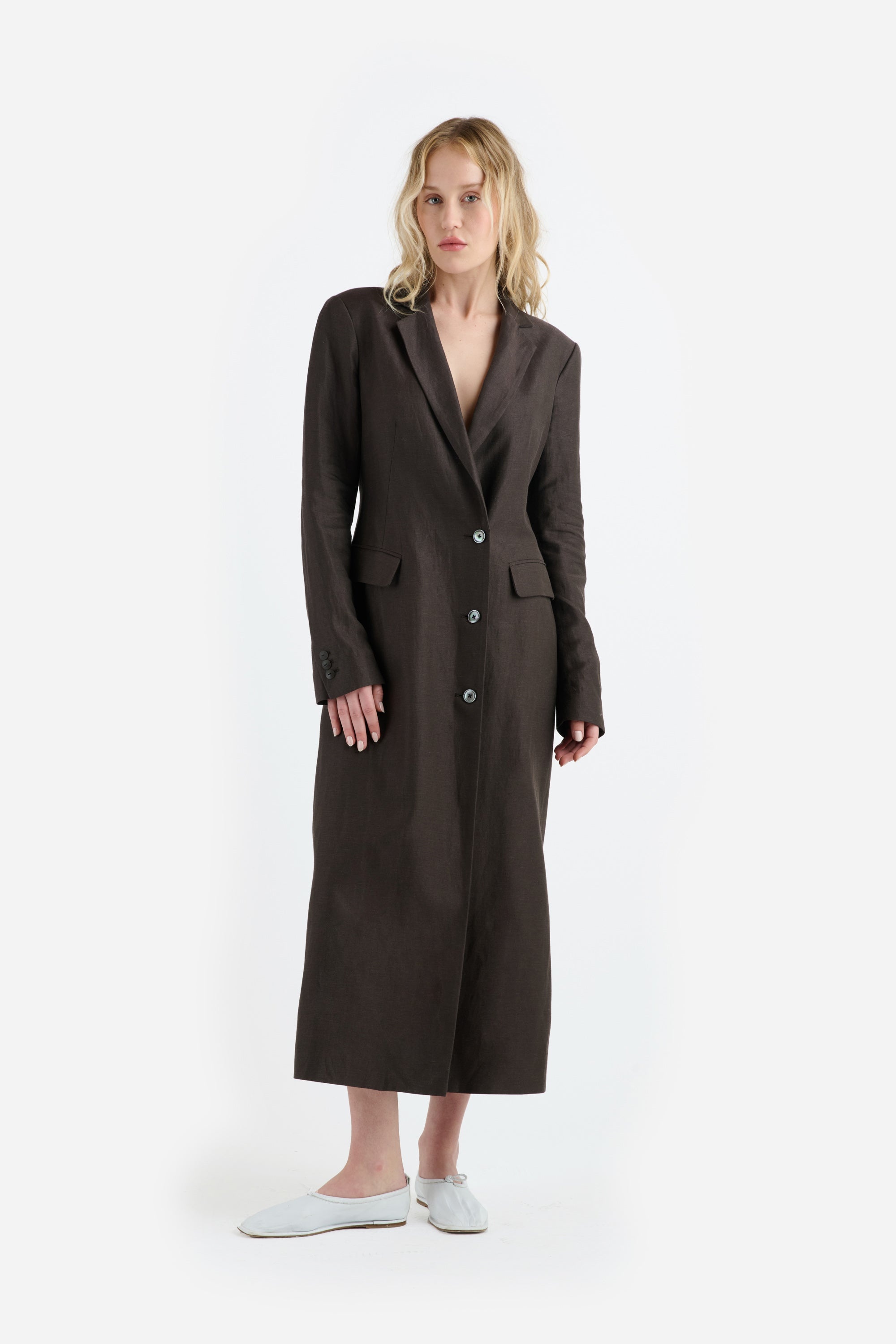 DOUBLE BREASTED LONG BLAZER - 2