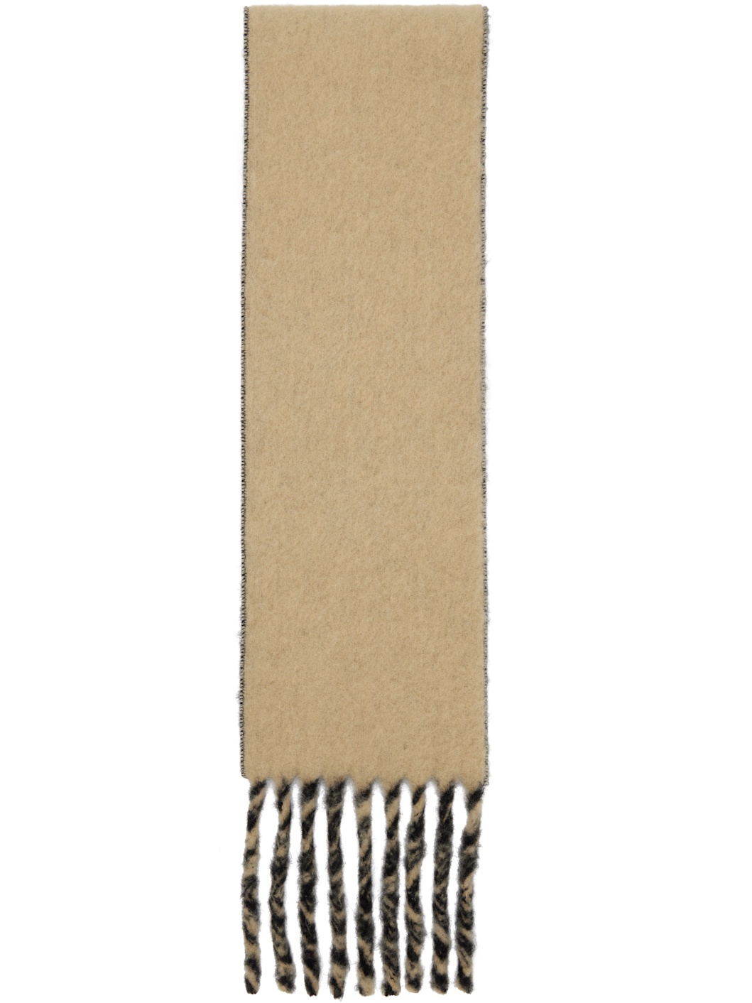 Beige & Black Alpaca Scarf - 2