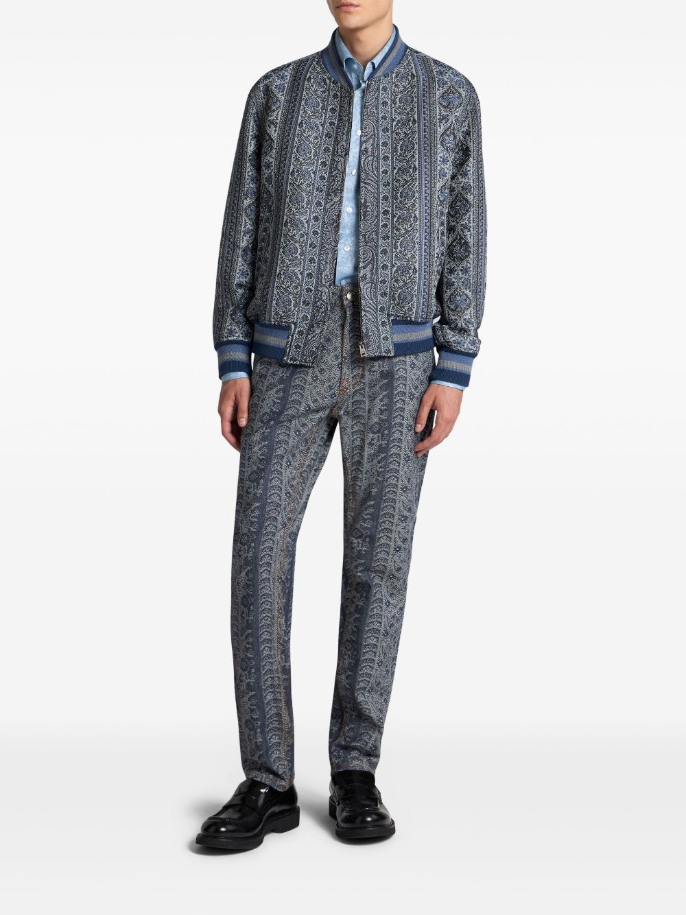 jacquard paisley jeans - 2
