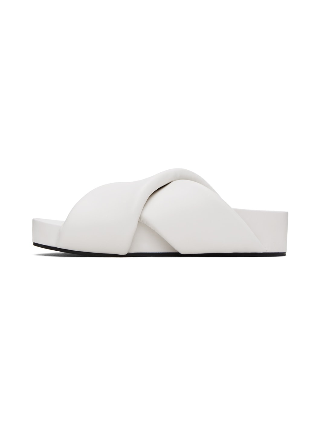 White Padded Slides - 3