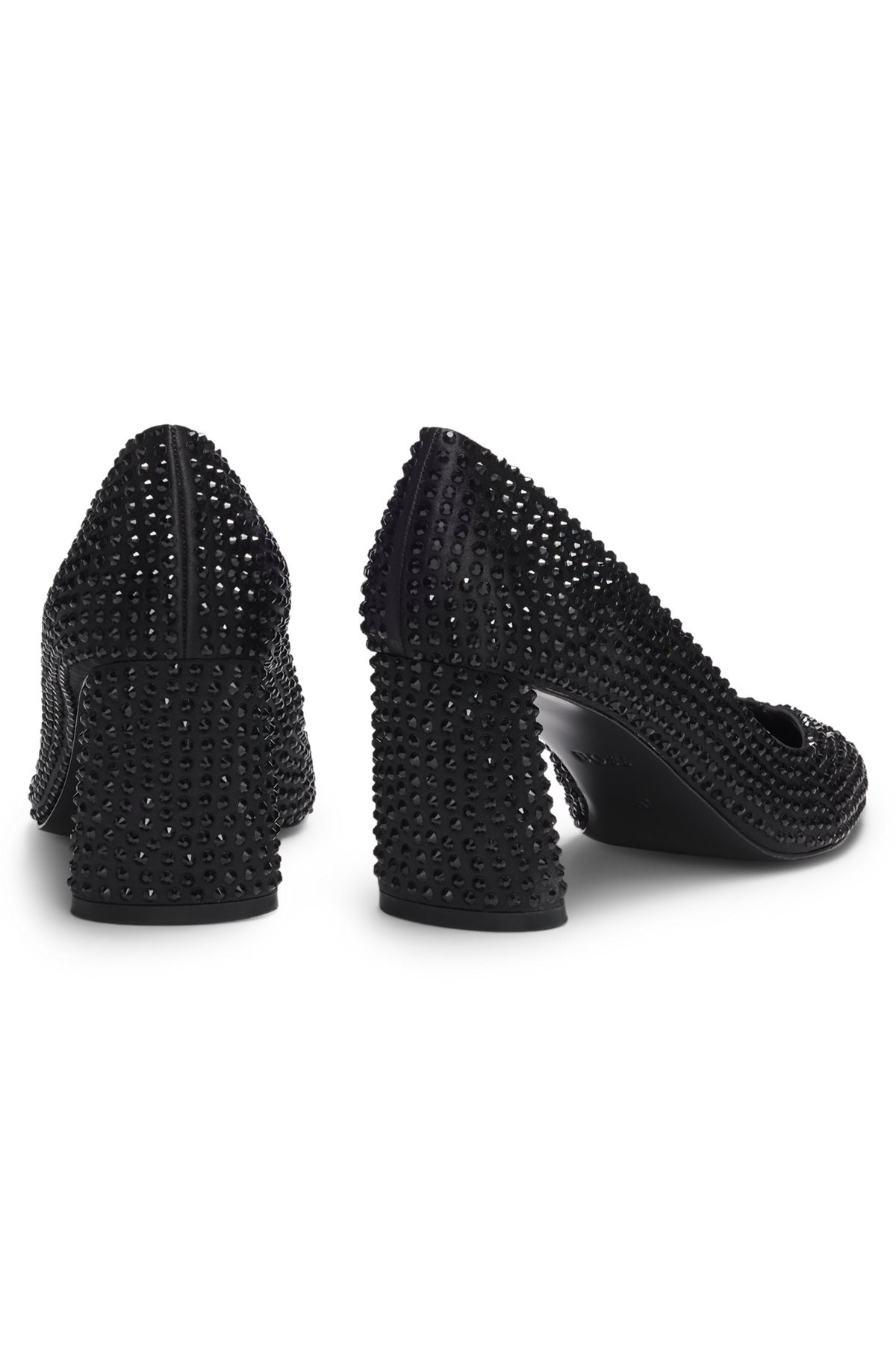 SATIN PUMPS WITH RHINESTONES WITH 7CM HEEL - 5