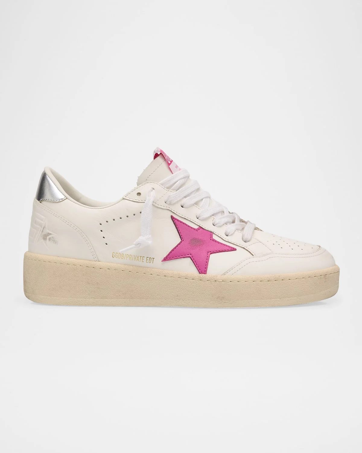 Ball Star Mixed Leather Low-Top Sneakers - 1