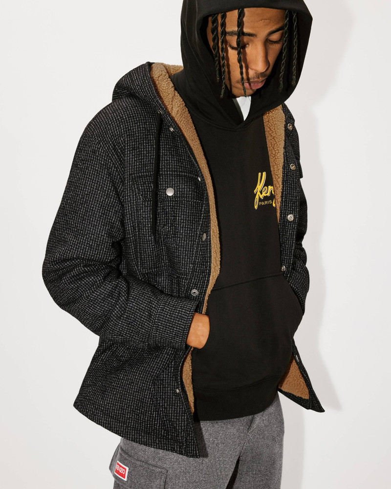 Checked overshirt with hood 4