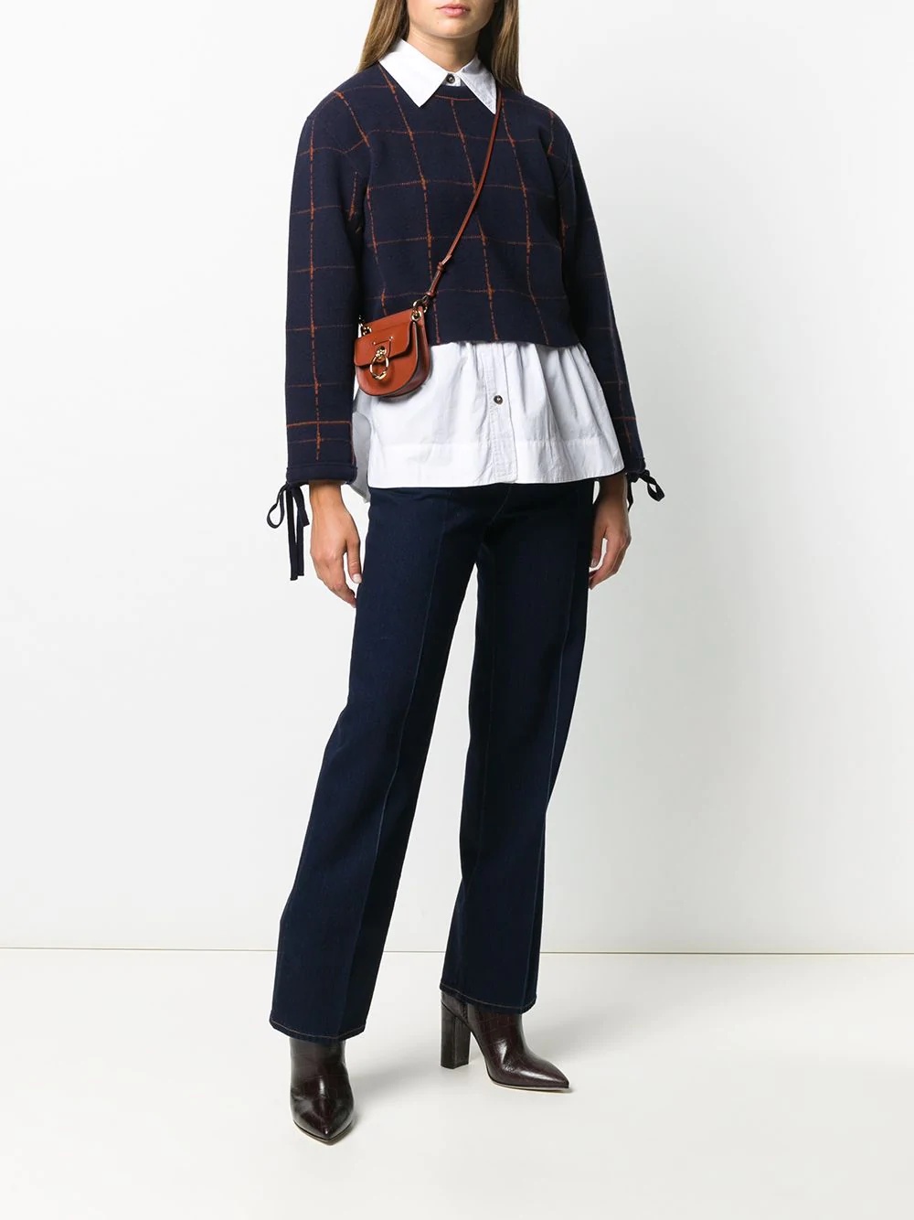 check intarsia-knit cropped jumper - 2