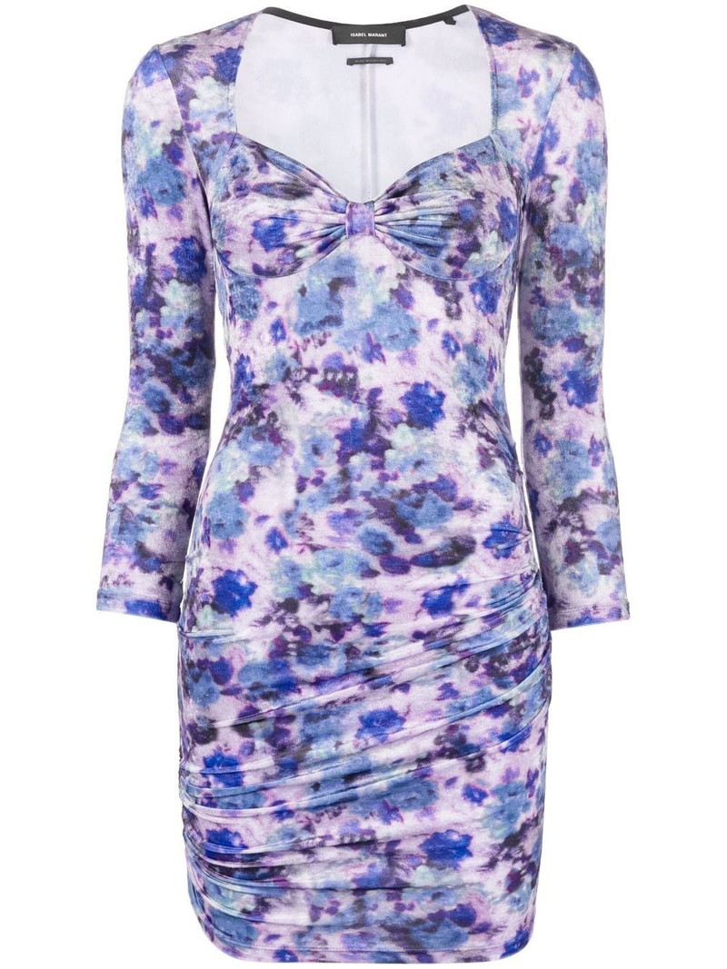 floral-print ruched minidress 1