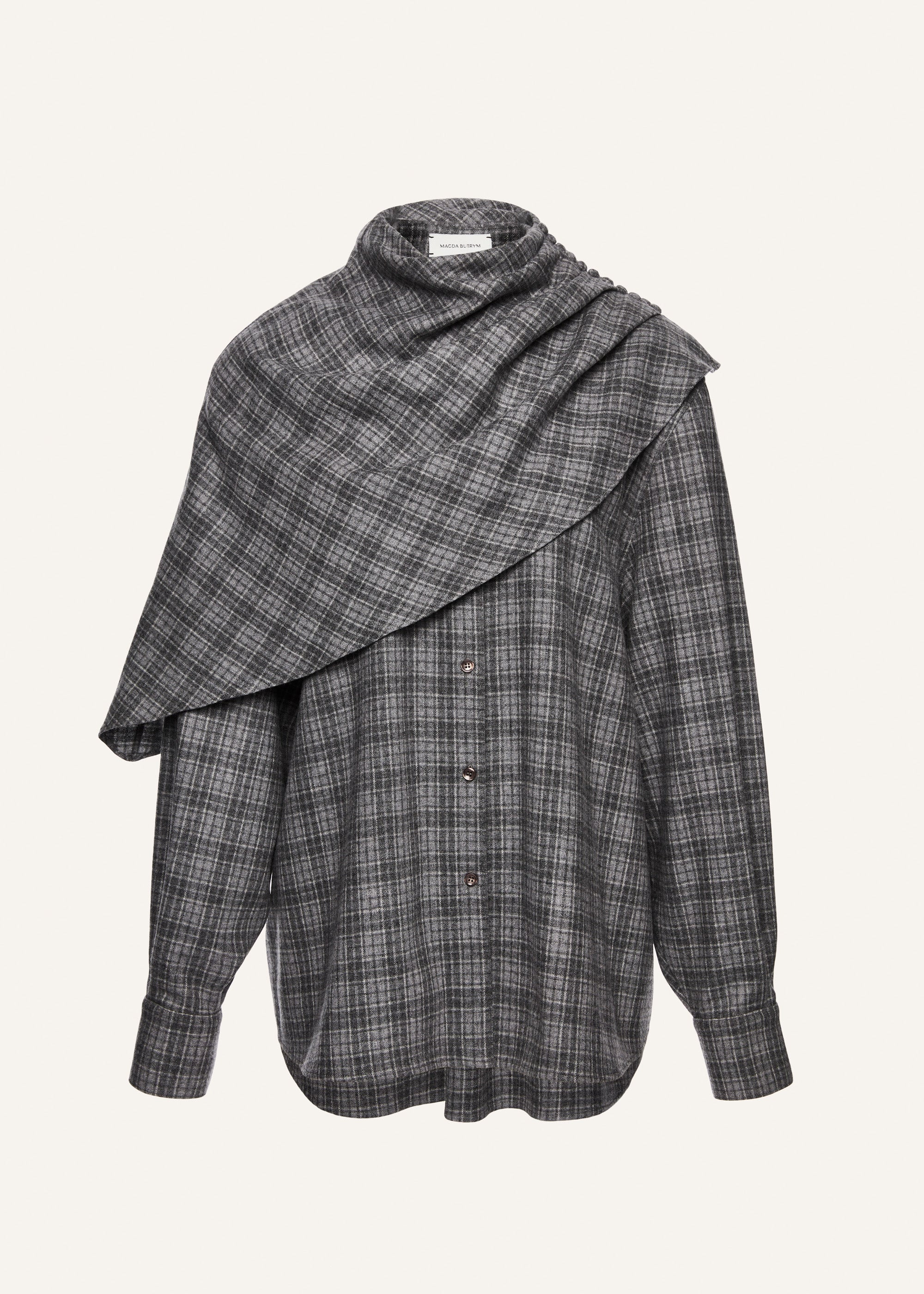 Classic oversized shirt in grey check - 1