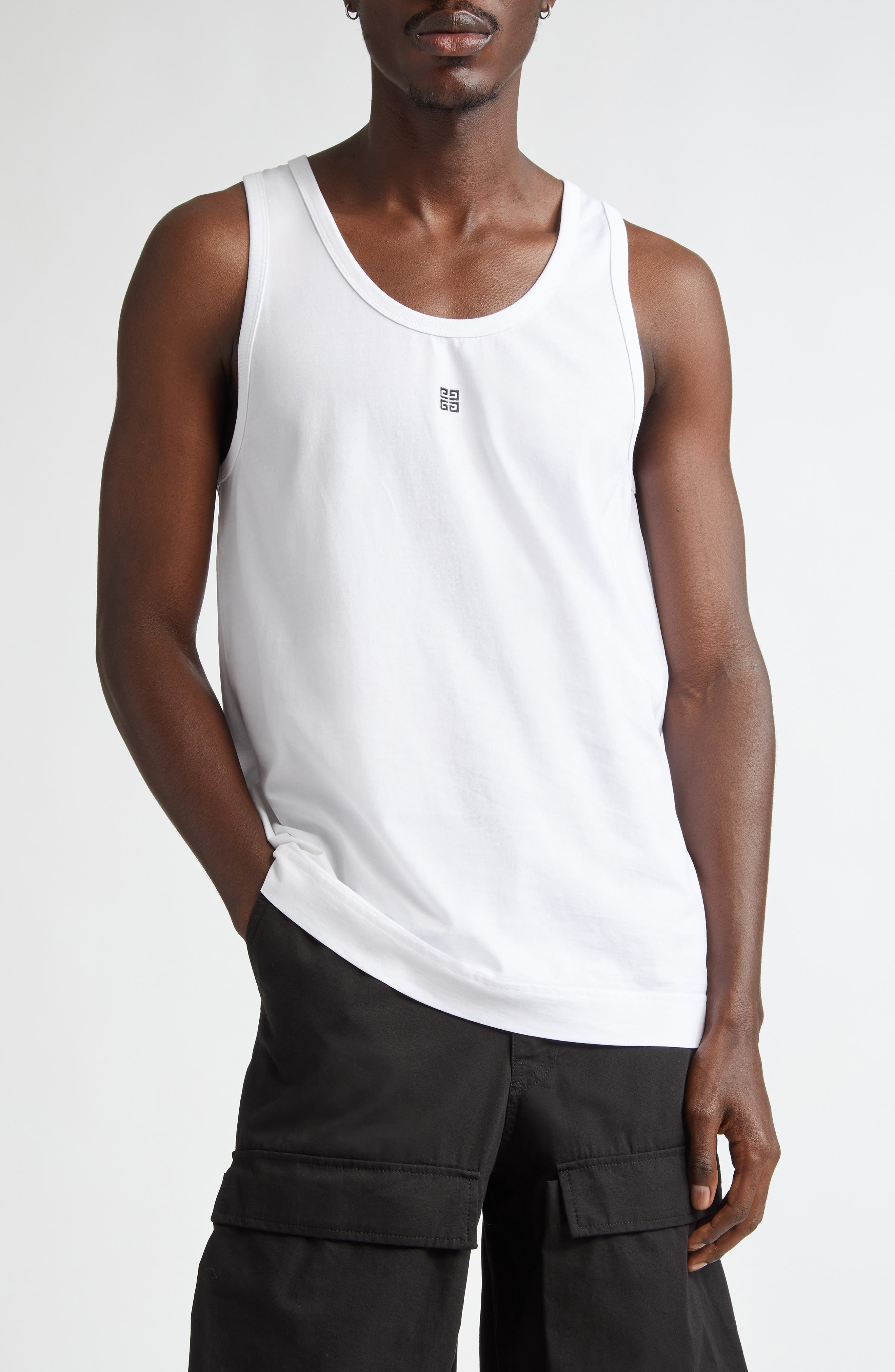 4G Logo Embroidered Cotton Tank - 1