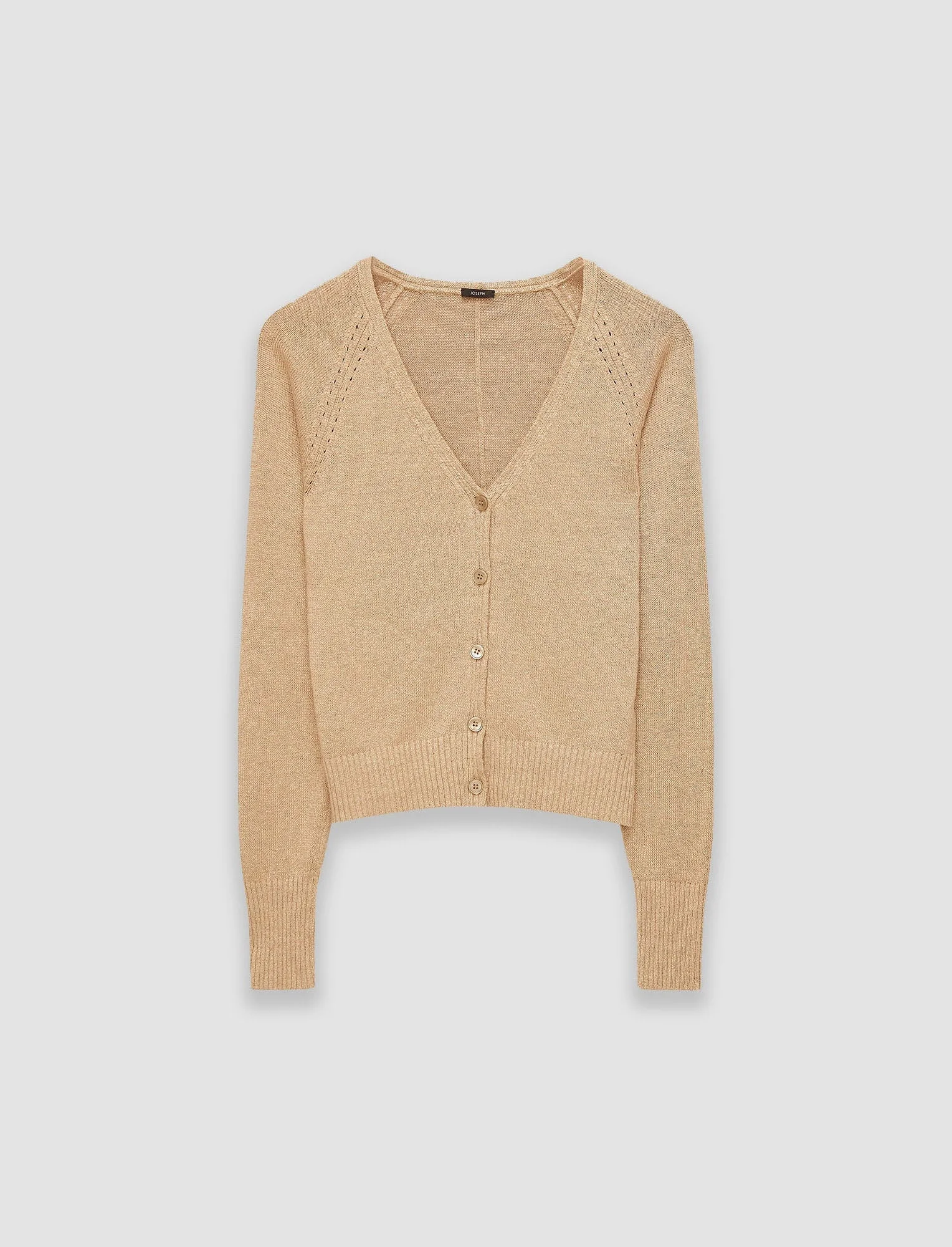 Linen Blend Knitted Cardigan - 1