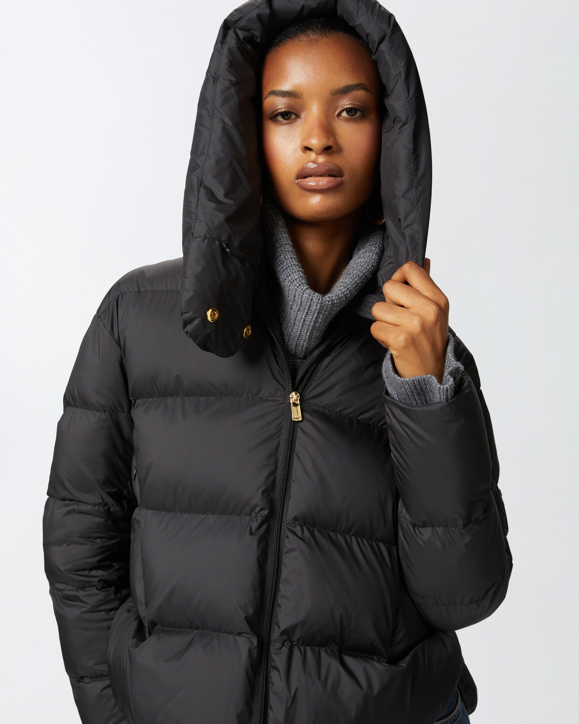 PADDED DOWN JACKET WITH HIGH WRAP-AROUND COLLAR - 5