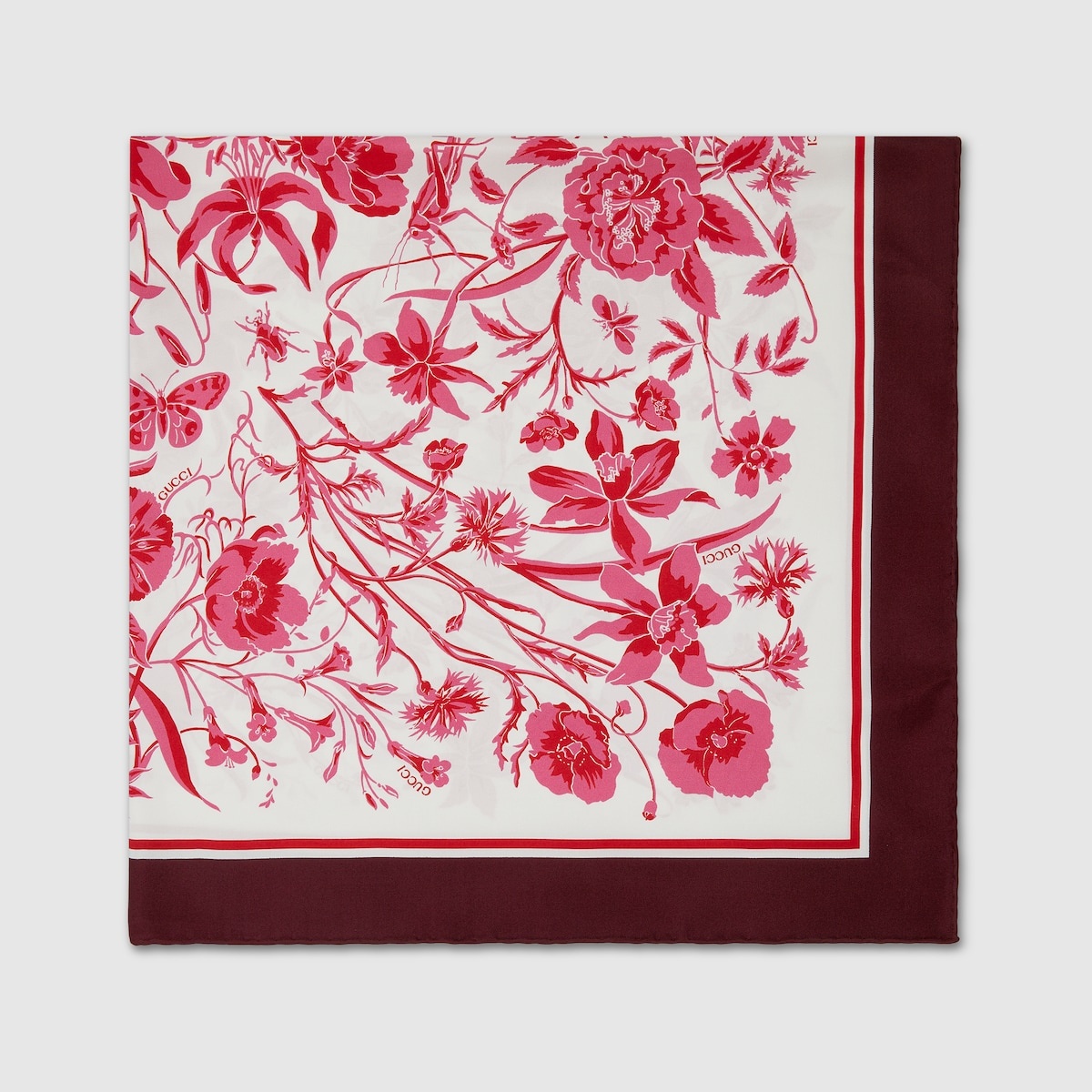 Floral print silk scarf - 2