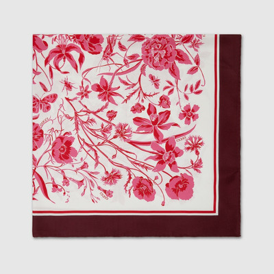 GUCCI Floral print silk scarf outlook