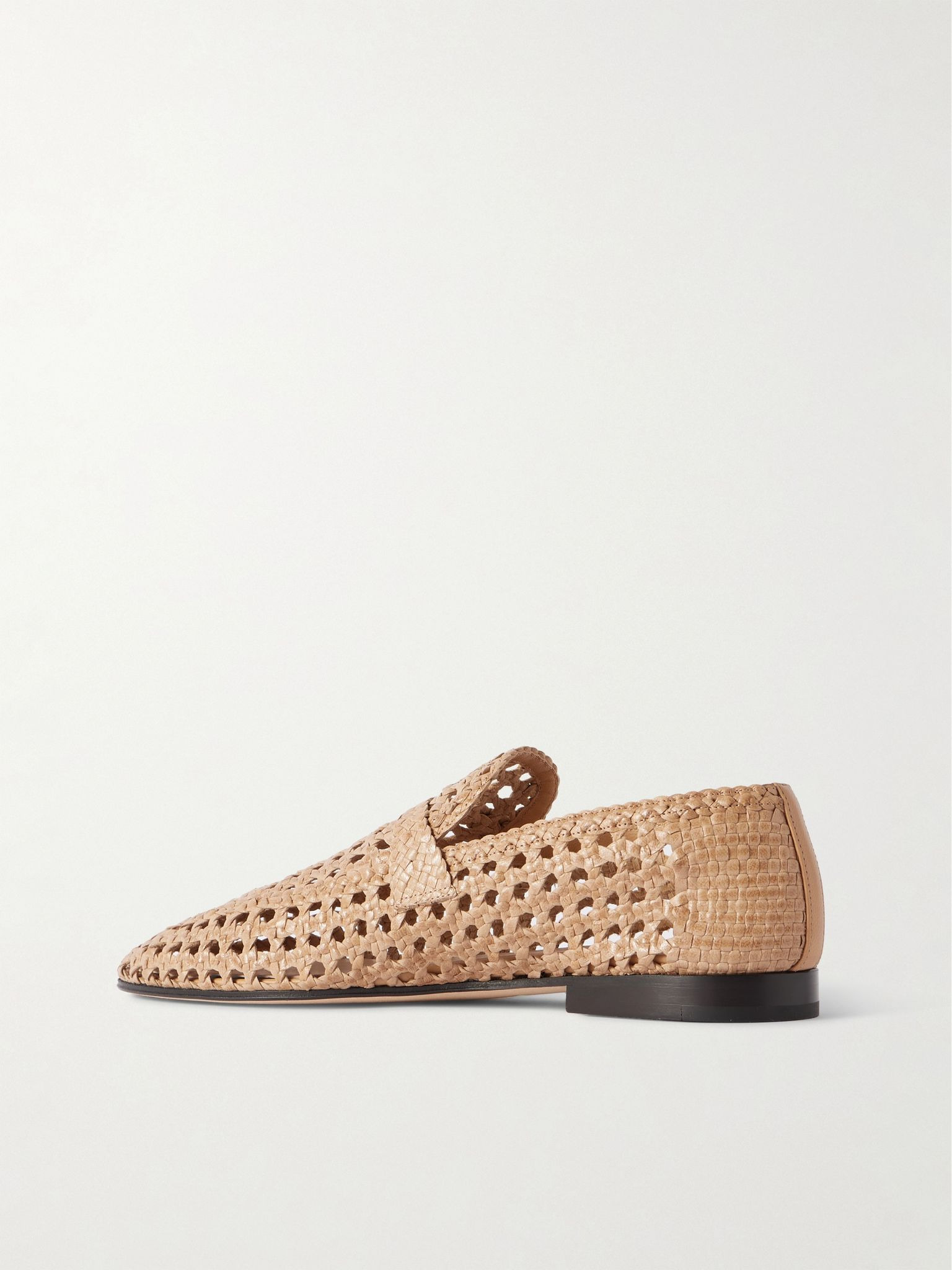 Leon woven leather loafers Neutral - 3