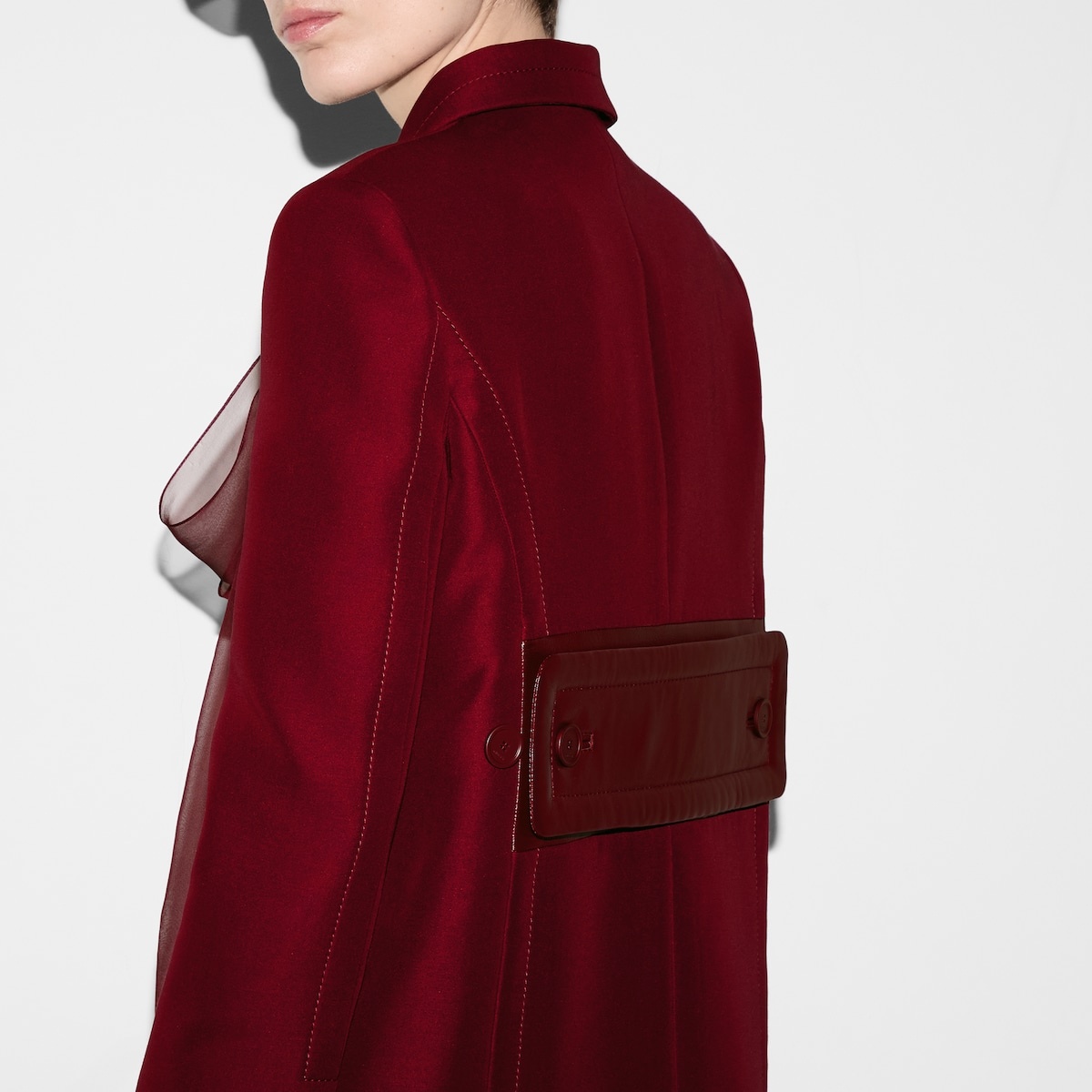 Wool silk cady jacket with martingale - 5