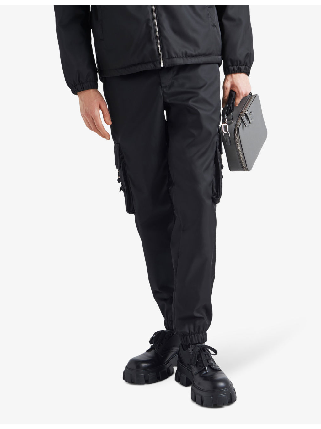 Re-Nylon buckle-embellished tapered slim-fit recycled-nylon trousers - 3
