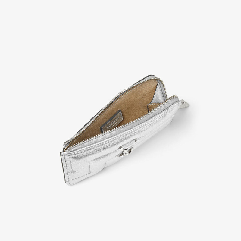 JIMMY CHOO Lize-Z
Silver Avenue Metallic Nappa Leather Card Holder with JC Emblem outlook