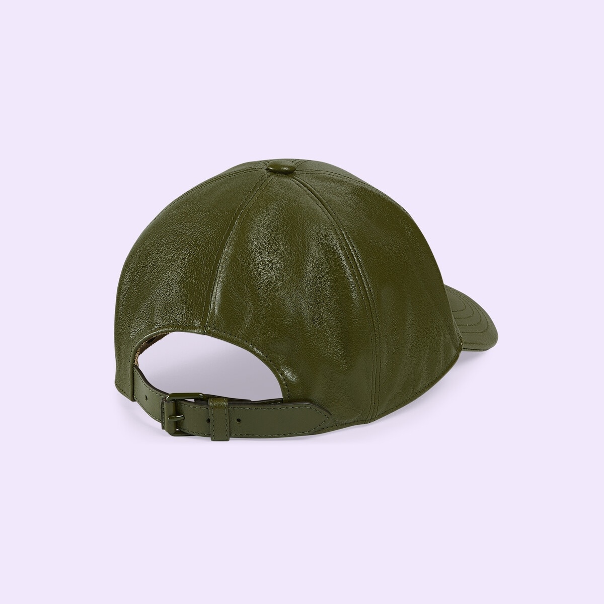 Leather baseball hat with Double G - 5