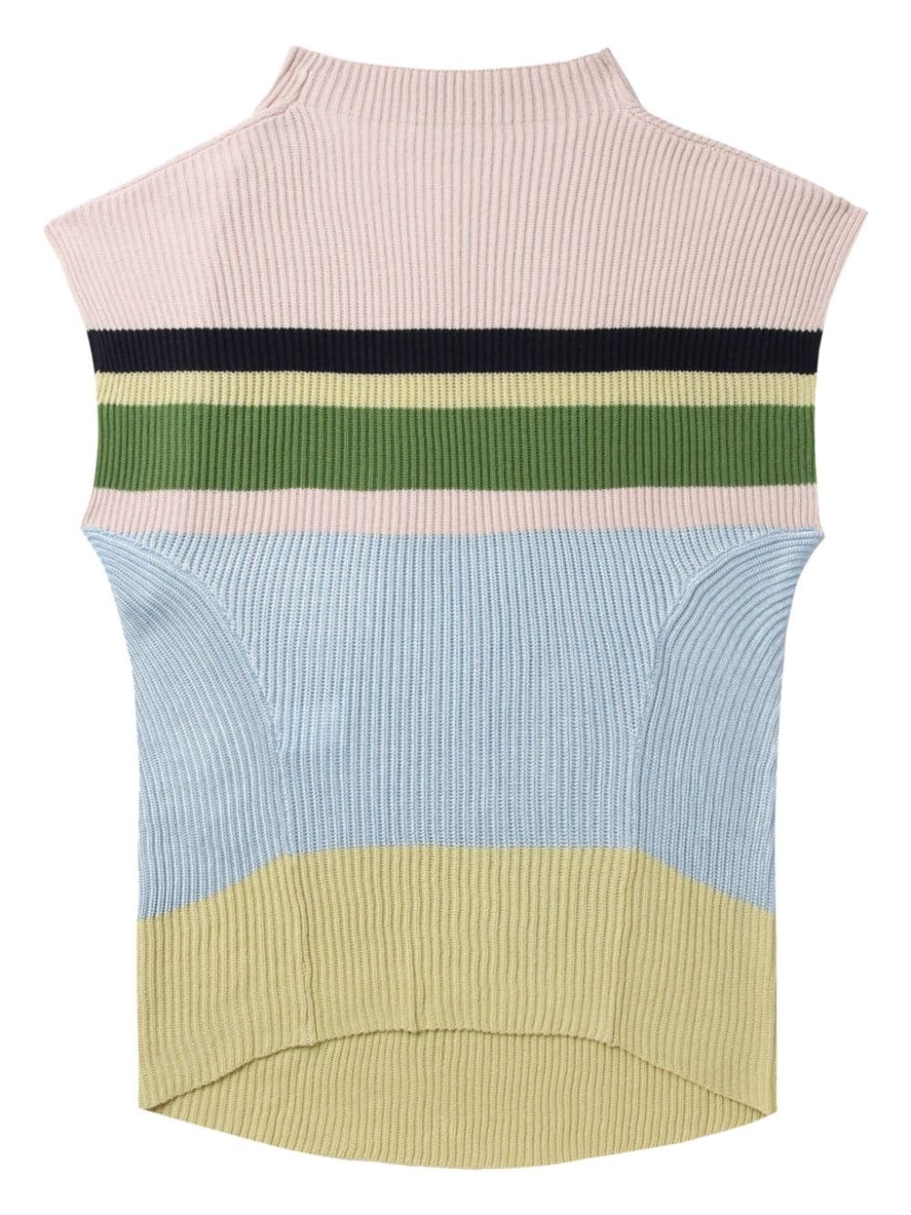 stripe-pattern vest - 6