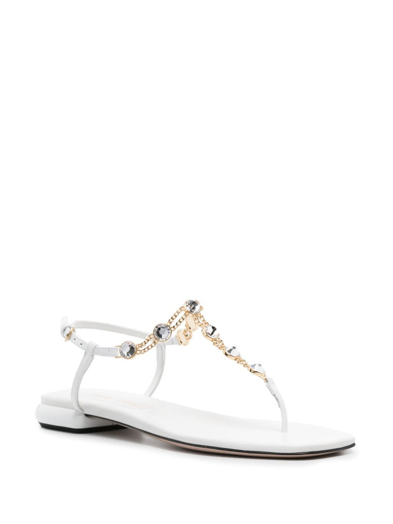 Miu Miu rhinestone-embellished thong sandals outlook