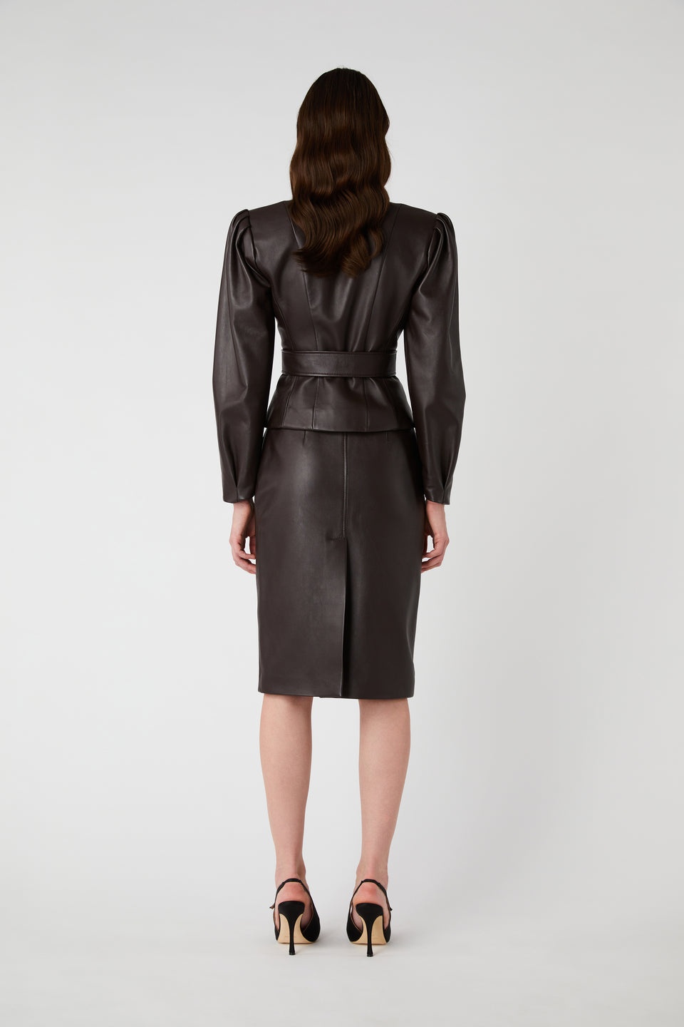 LEATHER MIDI SKIRT - 5