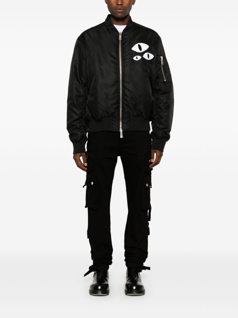 CHARLES JEFFREY LOVERBOY eye-patch padded bomber jacket outlook