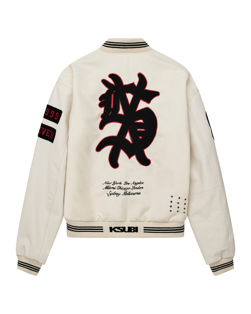 Ksubi PLAYOFF VARSITY JACKET ECRU outlook