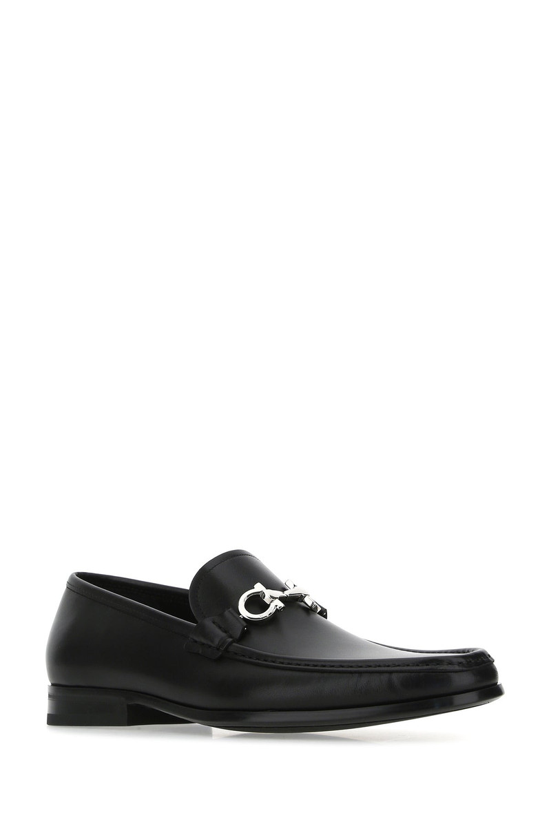 Black leather loafers 2
