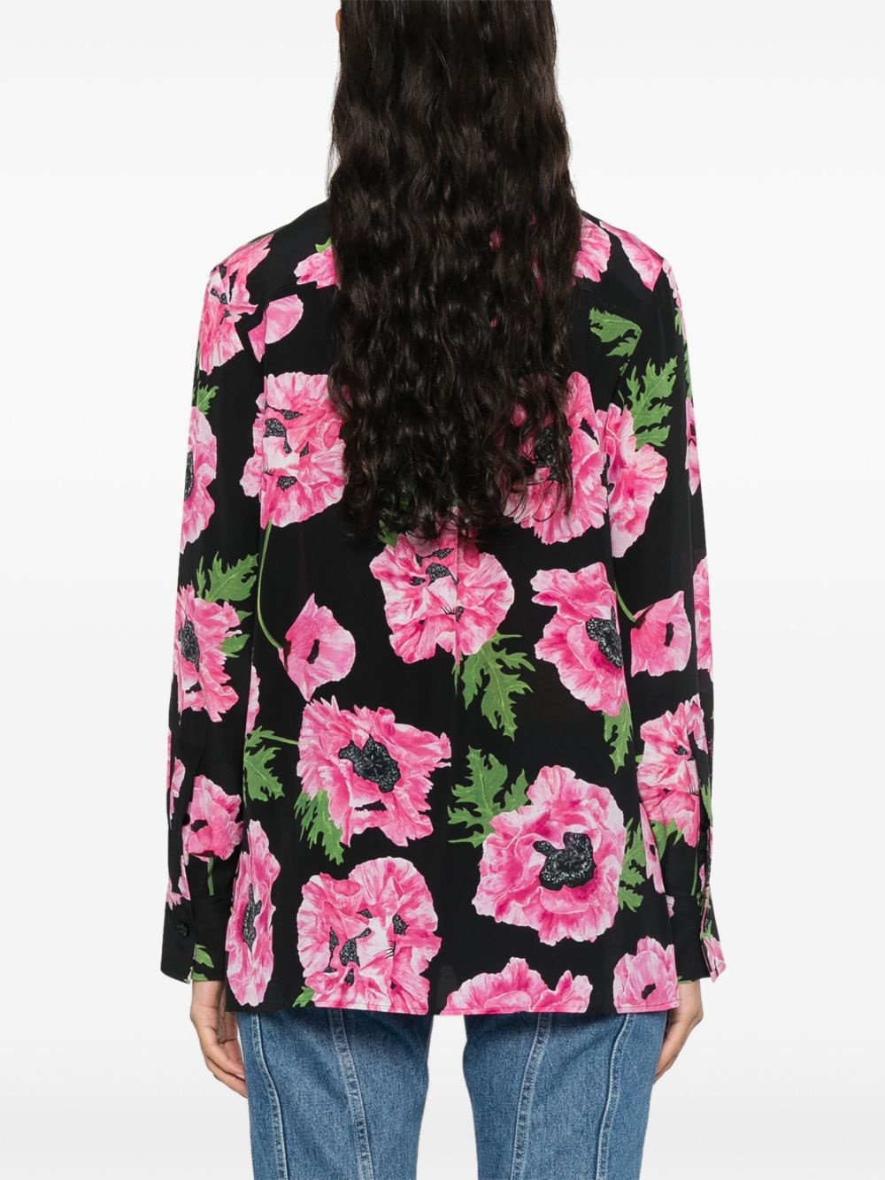poppy-print shirt - 4