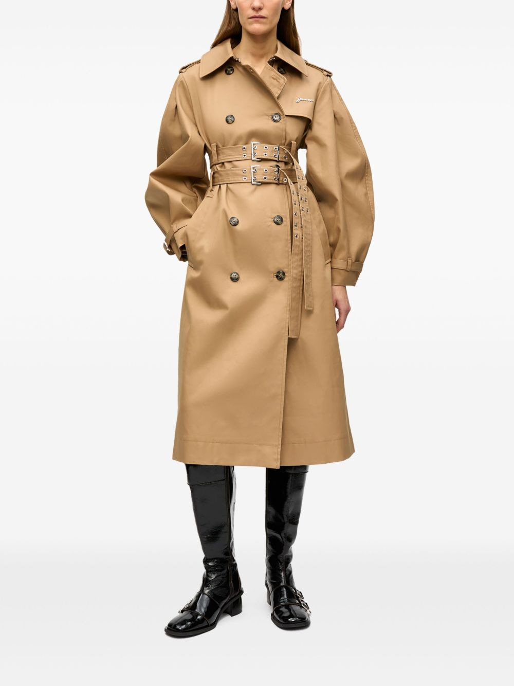 belted trench coat - 2