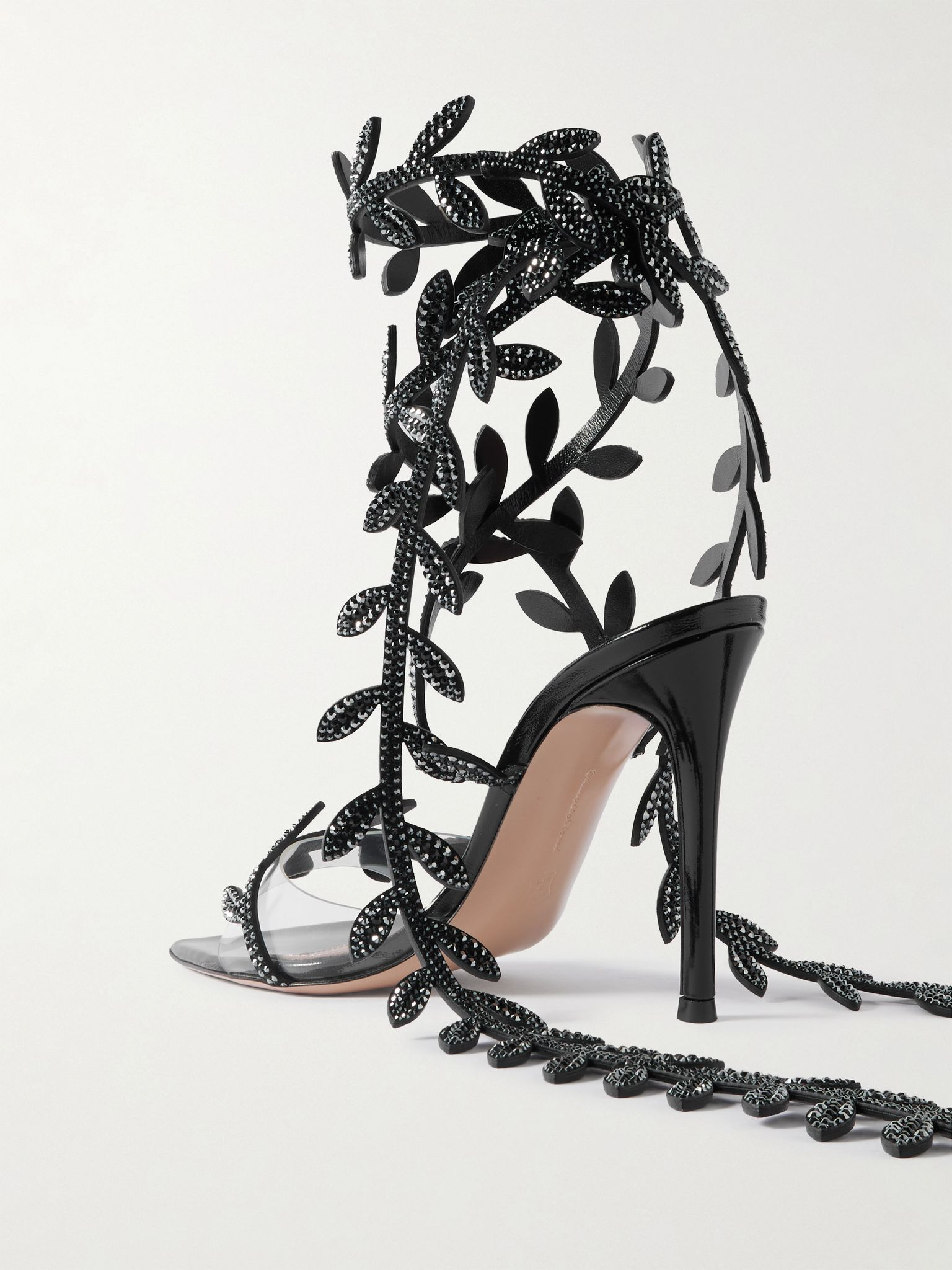 Flavia 105 crystal-embellished leather and PVC sandals Black - 3