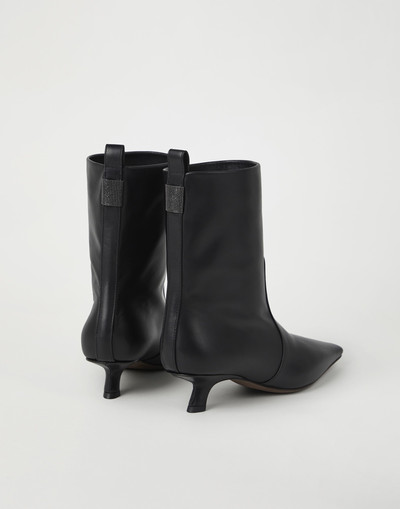 Brunello Cucinelli Classic leather ankle boots with precious detail outlook
