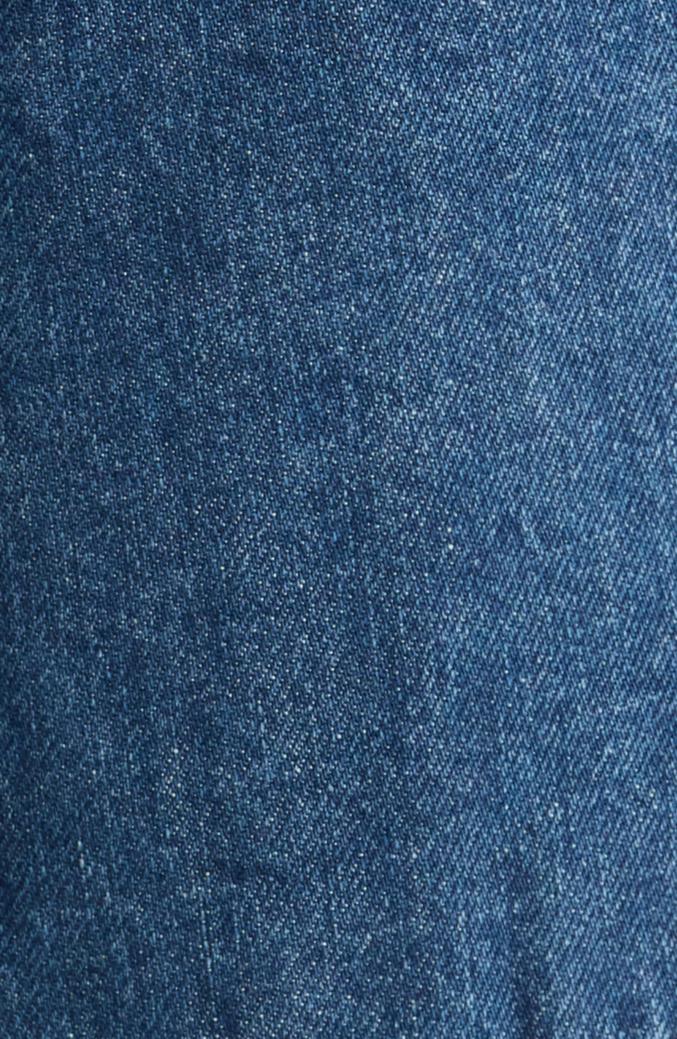 Re/Done The Bender High Waist Cuff Straight Leg Jeans in Rustic Indigo at Nordstrom - 6