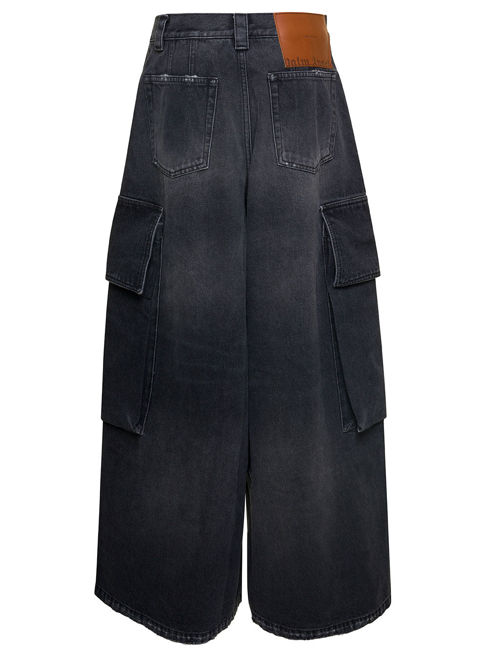 Palm Angels Women Bw Wide Denim Parachute - 2