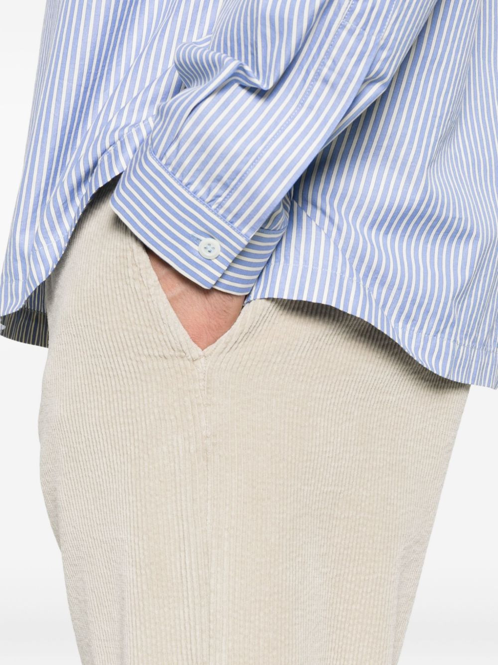 drawstring corduroy trousers - 5
