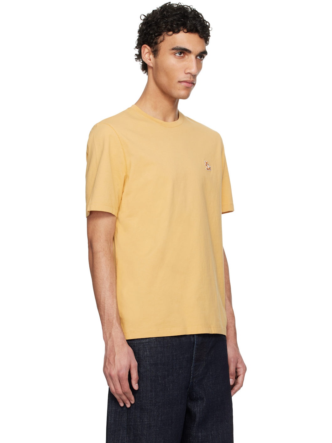 Yellow Chillax Fox Patch Regular T-shirt - 2