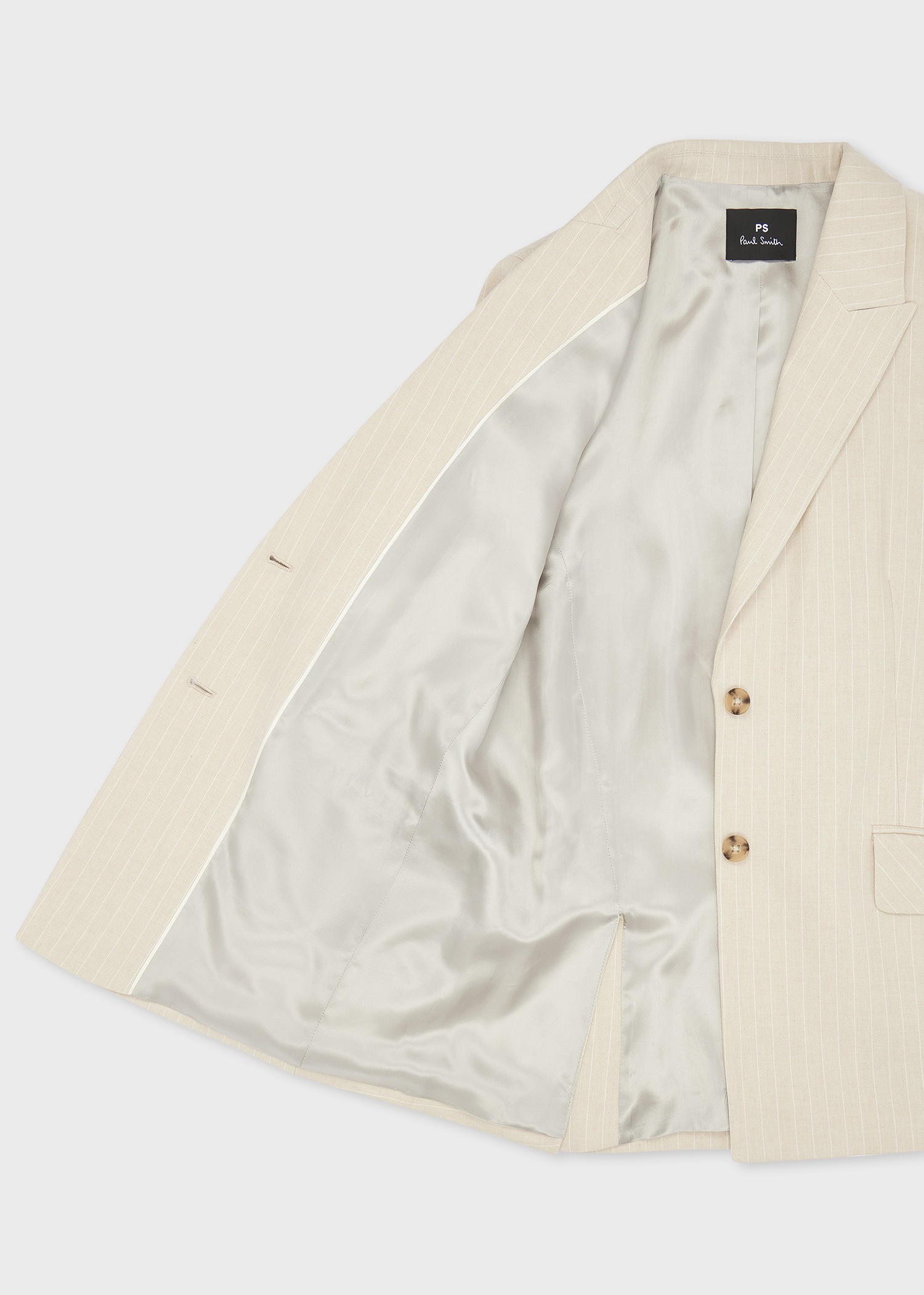 Women's Cream Pinstripe Linen-Blend Suit - 4