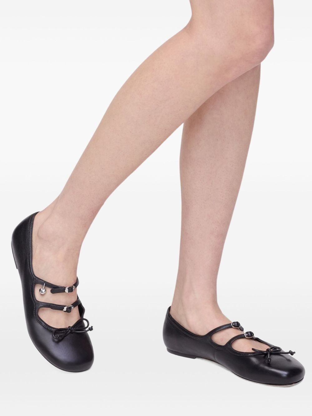 The Kiki buckle-embellished bow ballerina flats - 3