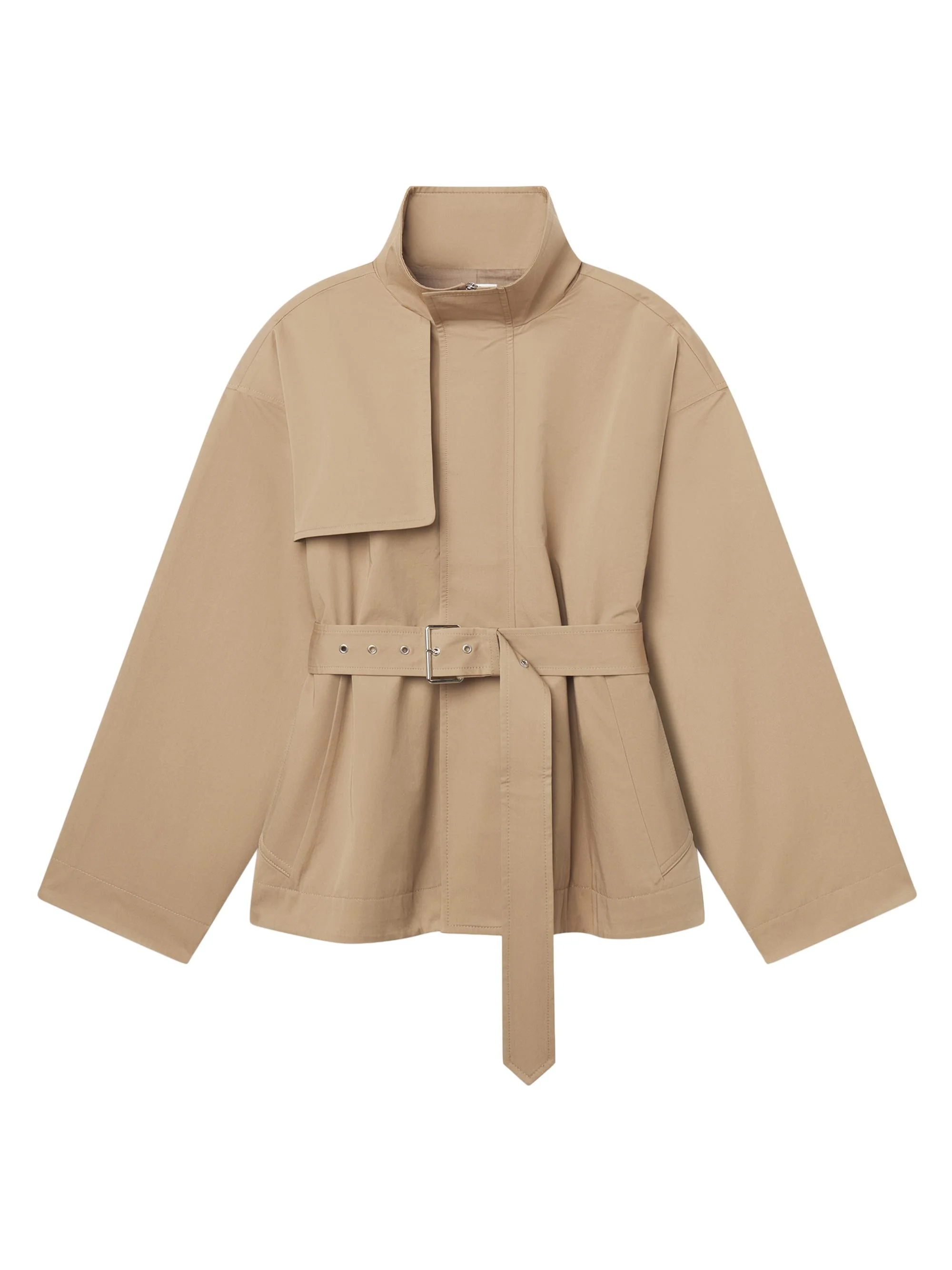 Women's The Short Field Cotton Trench Coat - Khaki - 1