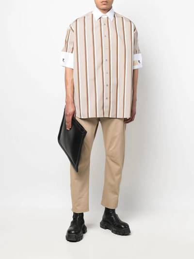 Raf Simons oversize stripe-print shirt outlook