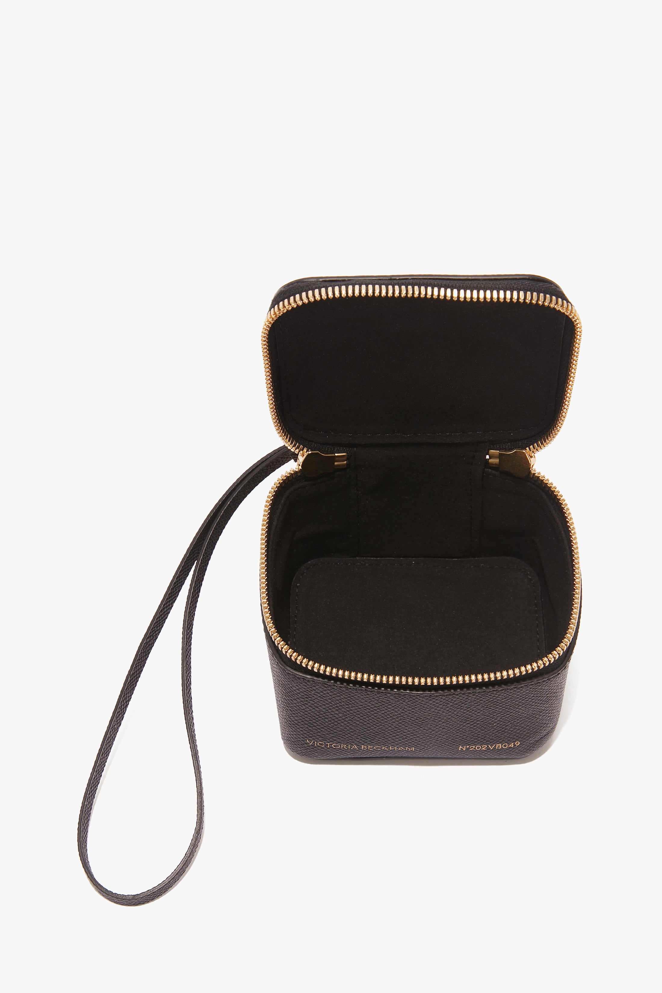 Micro Vanity Wristlet In Black Leather - 5