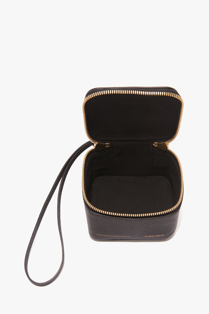 Victoria Beckham Micro Vanity Wristlet In Black Leather outlook