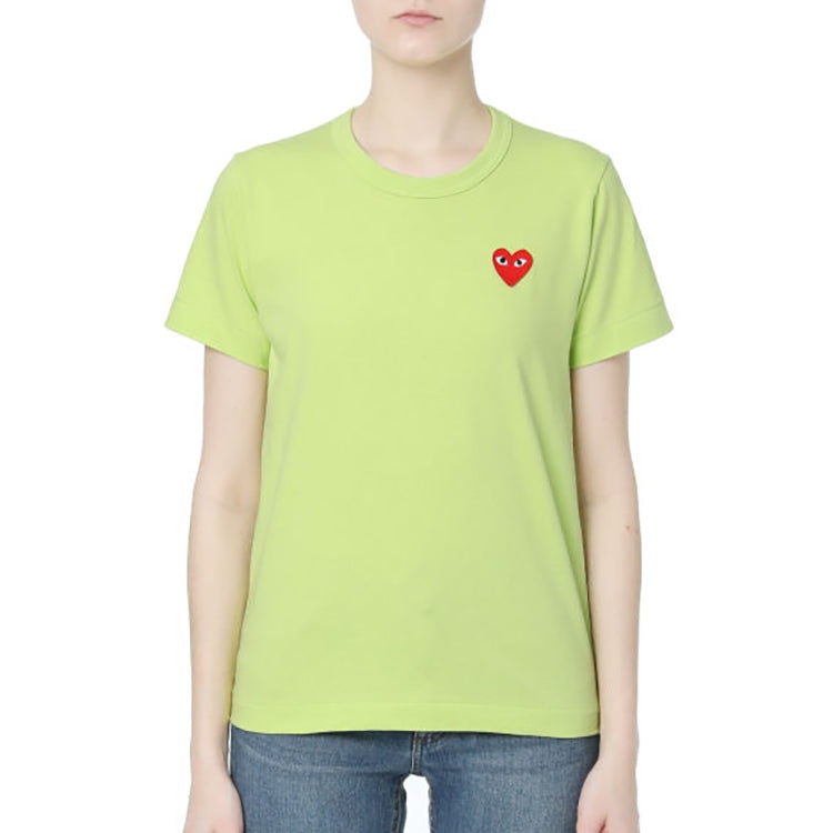 (WMNS) COMME des GARCONS PLAY Round Neck Short Sleeve Tee 'Green' AZ-T271-051-2 - 2