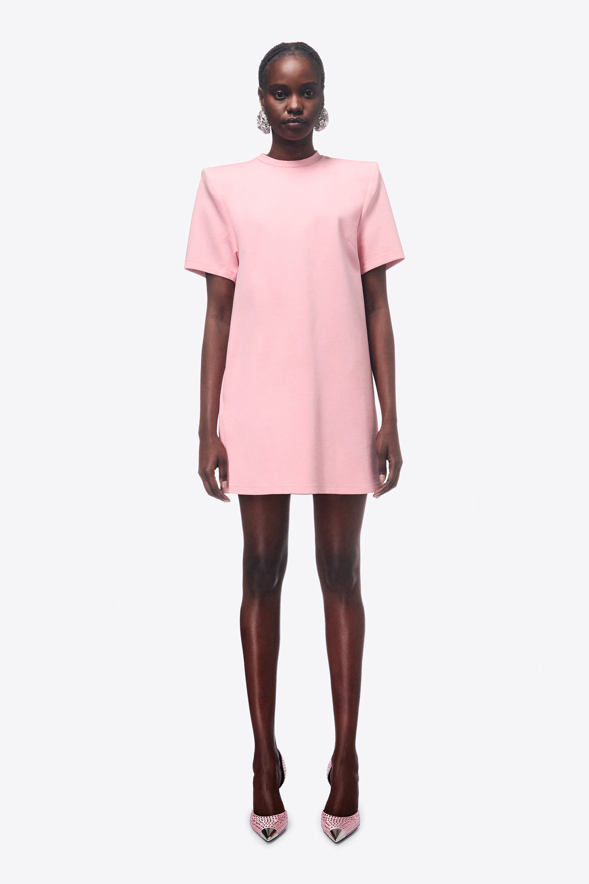 CRYSTAL EMBELLISHED SLIT T-SHIRT DRESS - 4