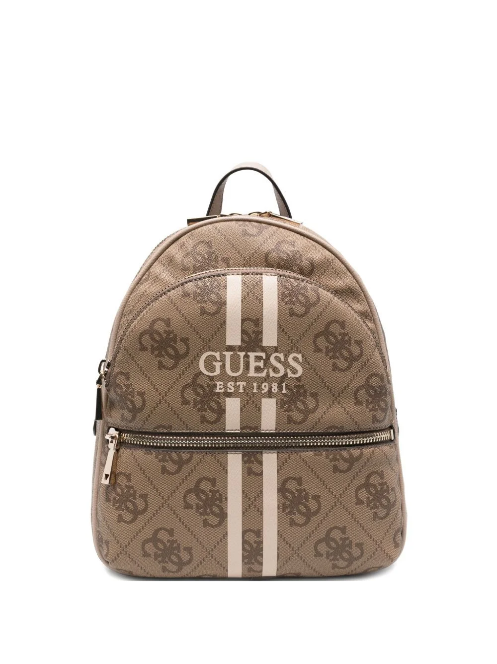 logo-print striped backpack - 1