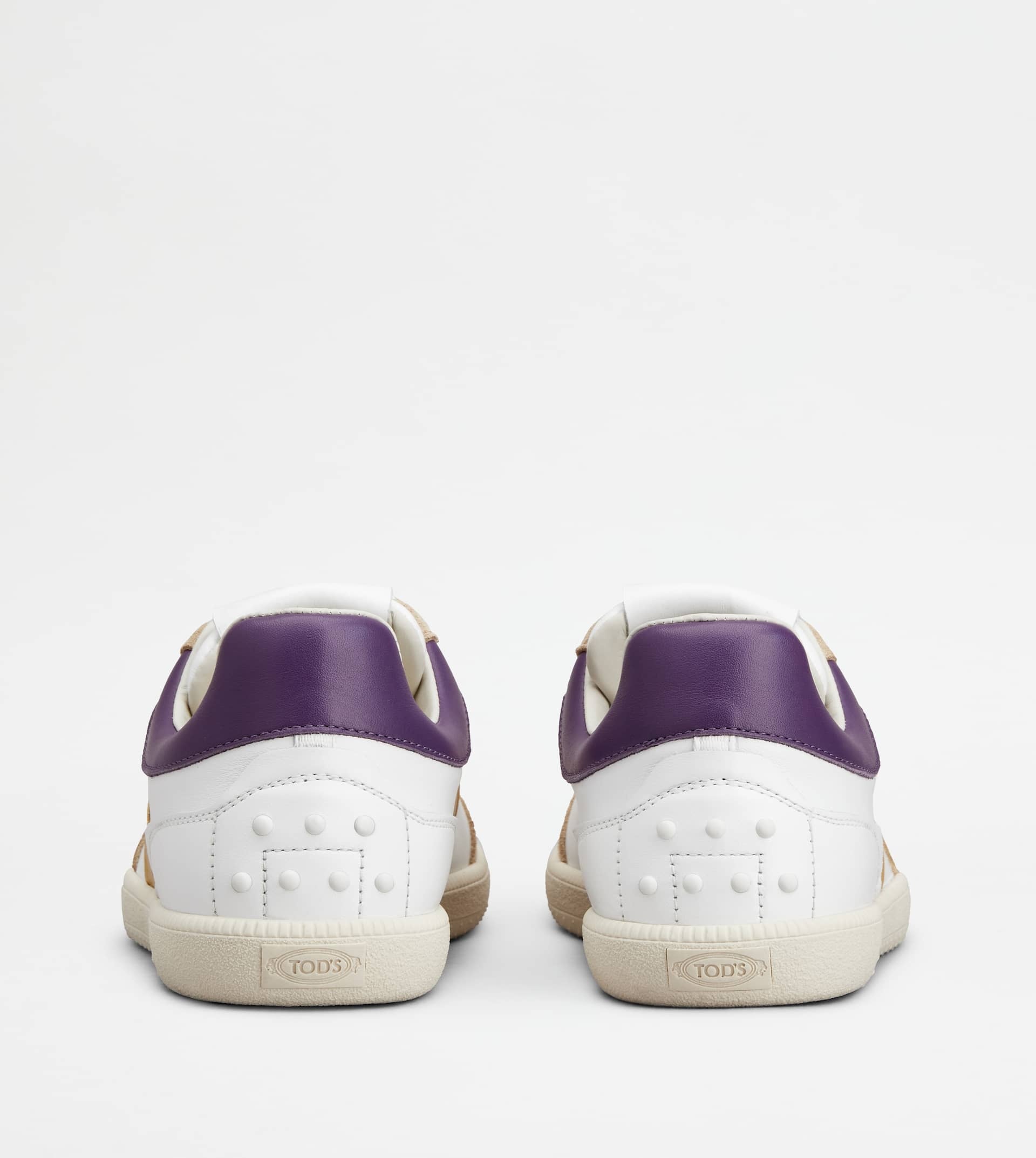 TOD'S TABS SNEAKERS IN SMOOTH LEATHER AND SUEDE - WHITE, YELLOW, VIOLET - 2