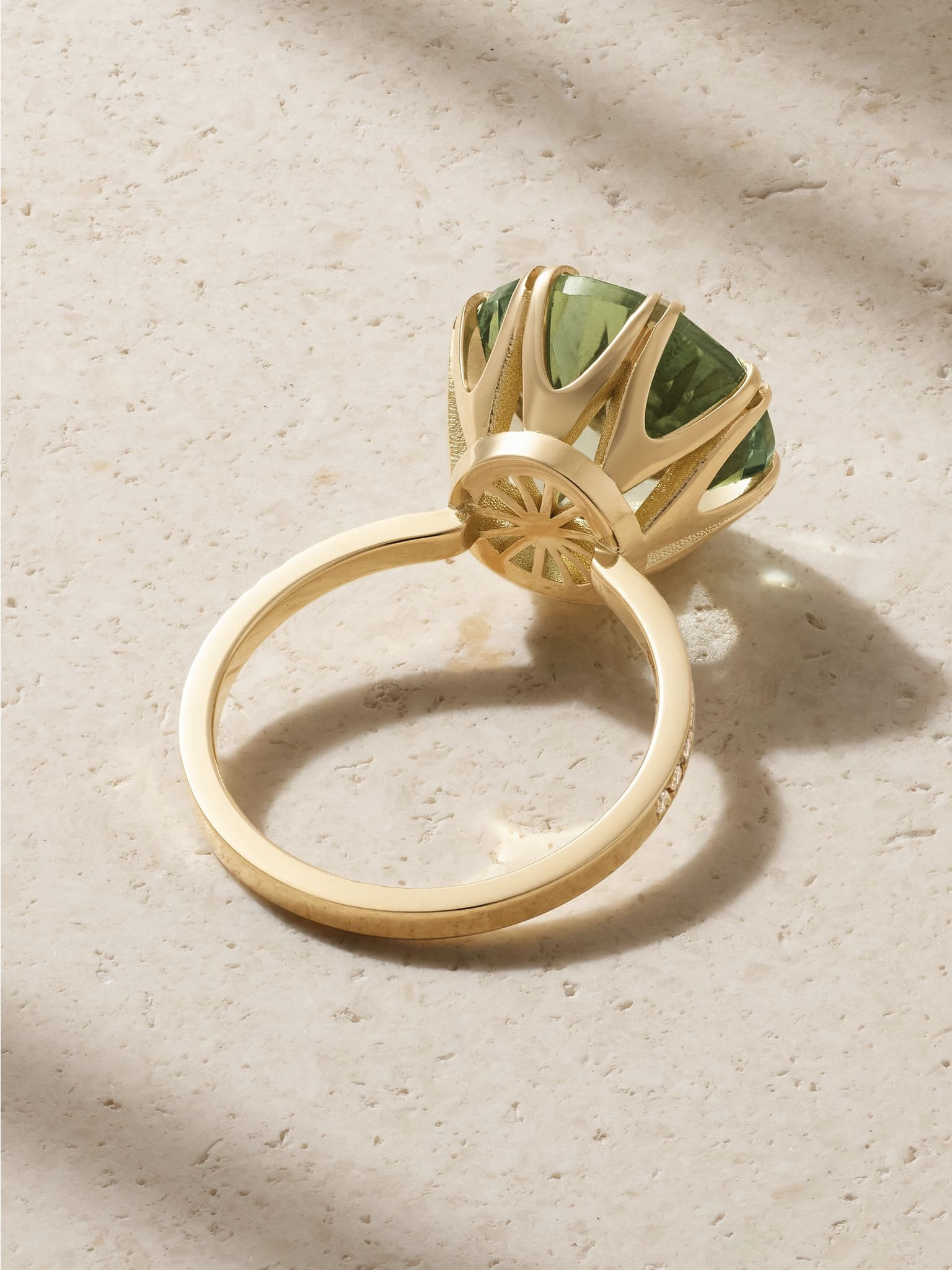 Solitaire Crown 18-karat gold, amethyst and diamond ring Gold - 3