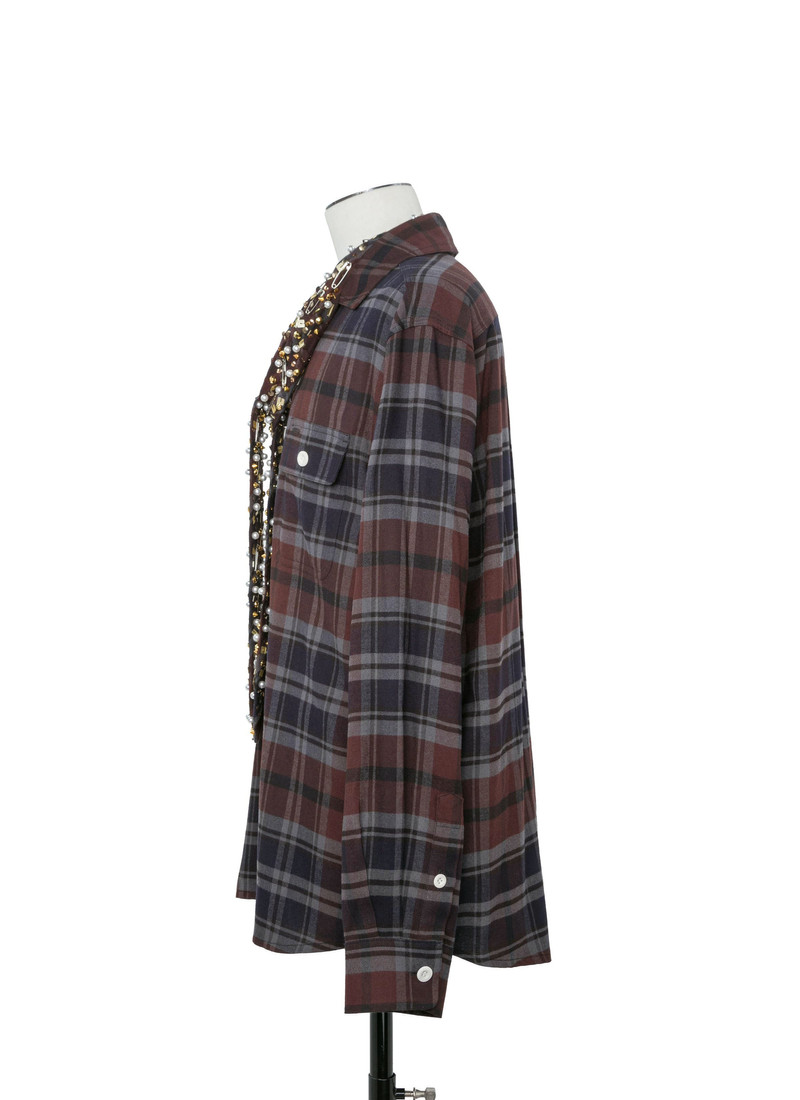 Bijou Embroidery Plaid Flannel Shirt 3