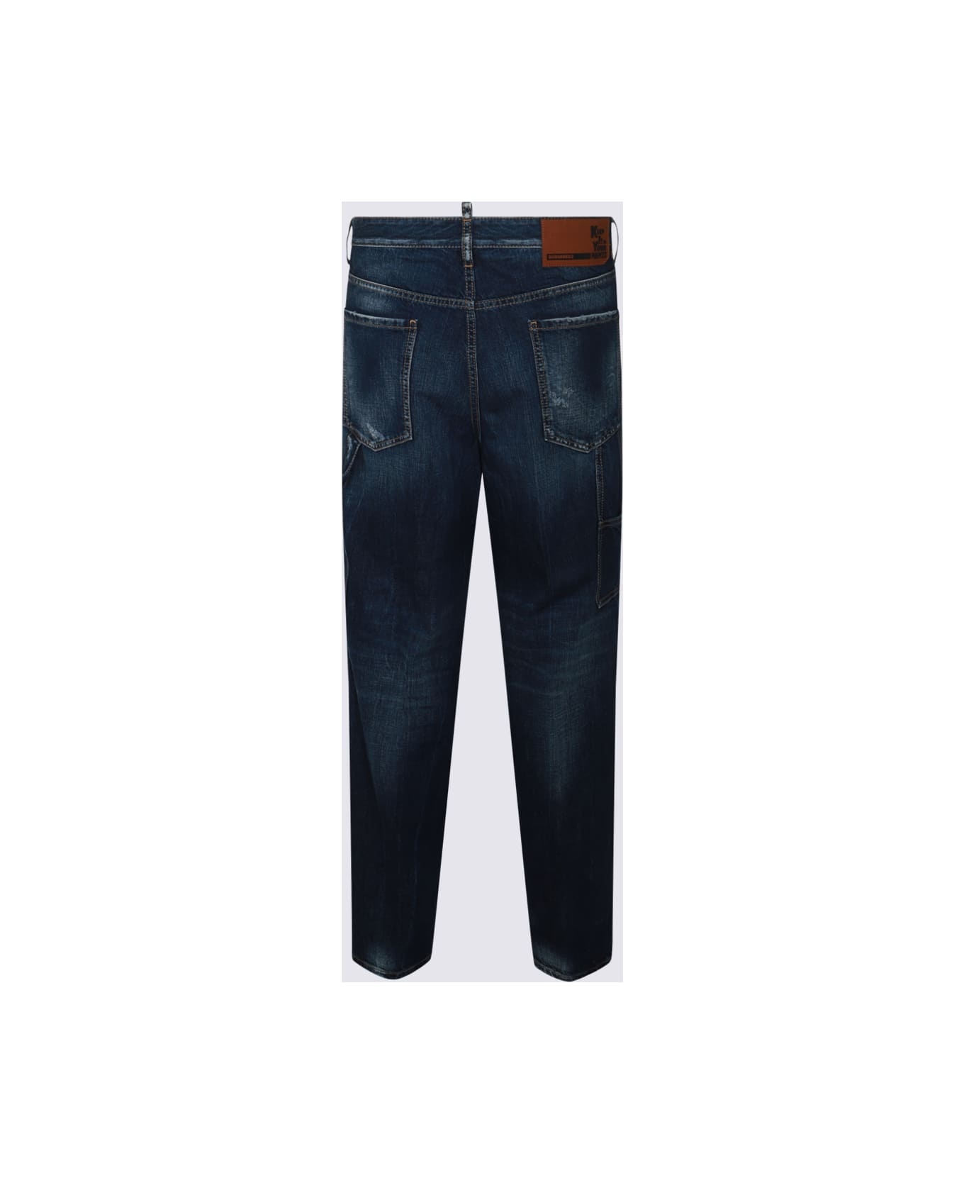 Blue Cotton Denim Jeans - 2
